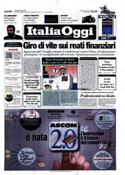 Italia oggi : quotidiano di economia finanza e politica